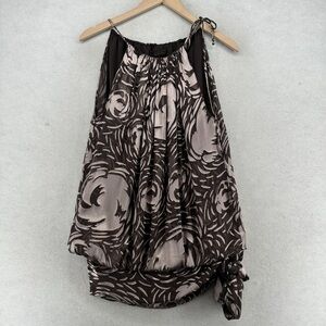 BCBGMaxAzria Chocolate and Cream Sleeveless Blouse